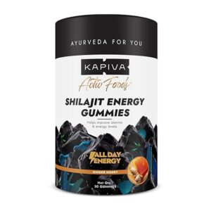 Kapiva Himalayan Shilajit Gummies | 225mg Shilajit/Gummy | Ginger Honey Flavour | NABL-Certified Gummy | Boosts Energy Levels, Endurance & Stamina | No Added Sugar | Gelatin Free | 30 Gummies
