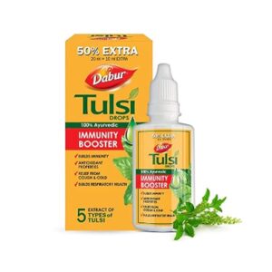 Dabur Tulsi Drops : 30ml (20ml + 10ml Free) | Contains Extracts of 5 Rare Tulsi | Boosts Immunity | Cough And Cold Relief | 100% Ayurvedic | Builds Respiratory Health